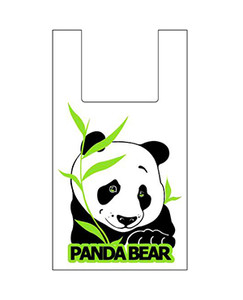 Пакет майка ПНД «Панда» белый, 28х50см, 14 мкм, упаковка 100 штук