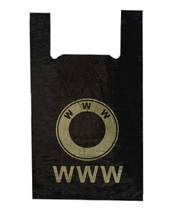 Пакет майка ПНД «WWW» черный, 43х70см, 25 мкм, упаковка 100 штук